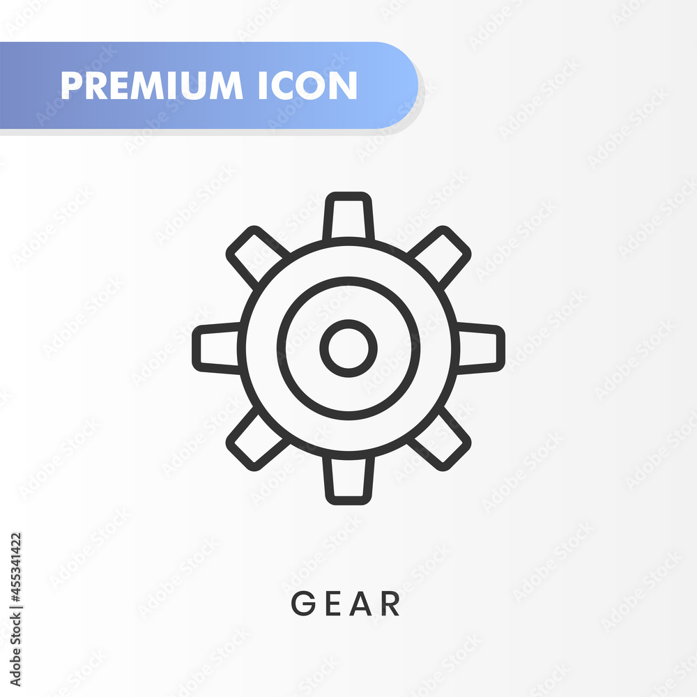 gear icon for your website design, logo, app, UI. Vector graphics illustration and editable stroke. gear icon outline design.
