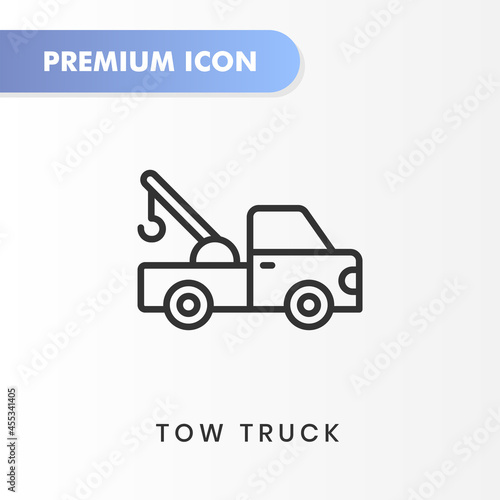 tow truck icon for your website design, logo, app, UI. Vector graphics illustration and editable stroke. tow truck icon outline design.