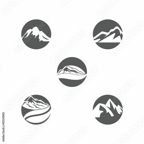 Wallpaper Mural Simple Modern Mountain Landscape Logo Design Vector, Rocky Ice Top Mount Peak Silhouette Torontodigital.ca