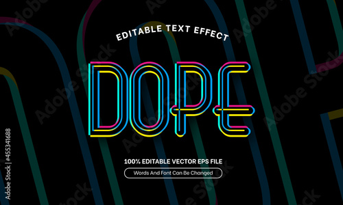 Modern text effect cmyk dope, editable text effect