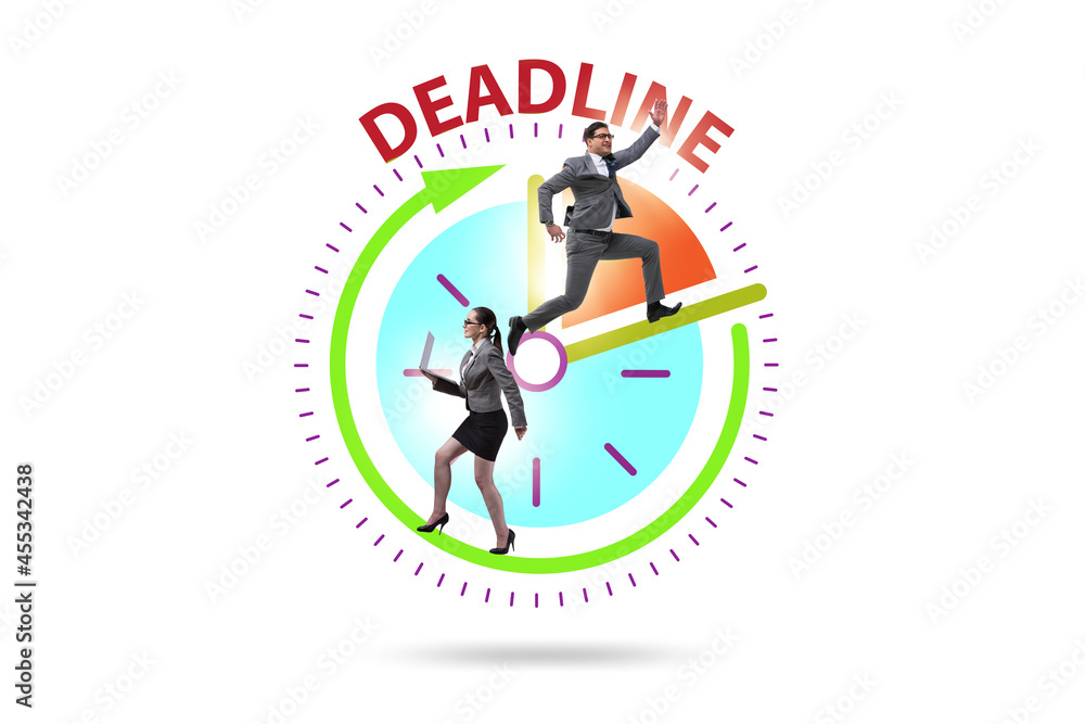 Businessman in deadline and time management concept