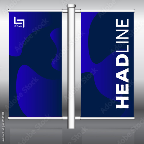 Street lamp post advertising banner template 