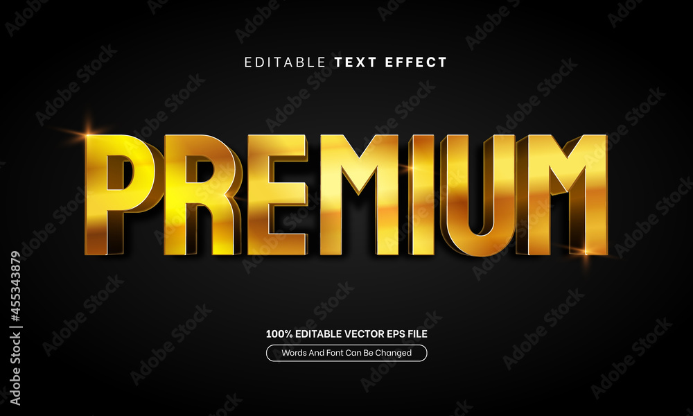 3D Gold Premium Shiny Editable Text Effect, Editable Font Style Theme