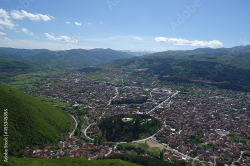view of the city from the hill. Kicevo, Macedonia