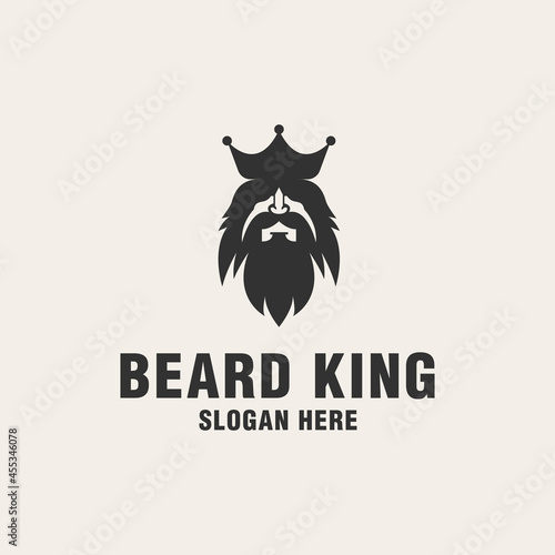 Beard king logo template on monogram style