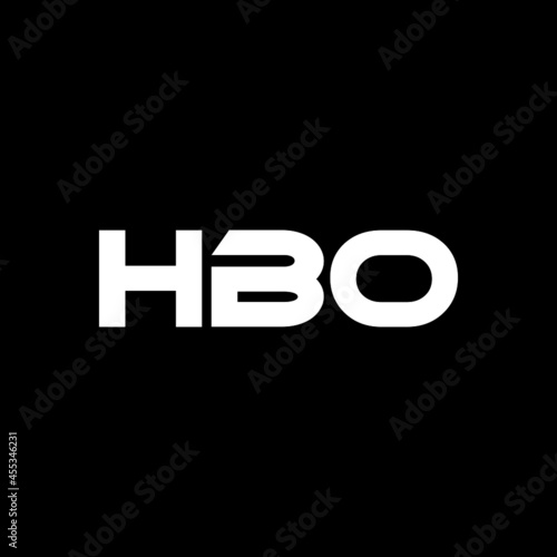 HBO letter logo design with black background in illustrator, vector logo modern alphabet font overlap style. calligraphy designs for logo, Poster, Invitation, etc. photo