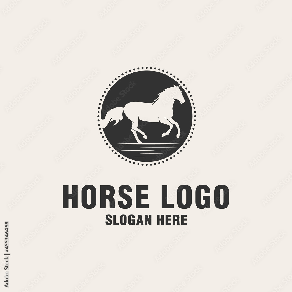 Horse logo template on monogram style