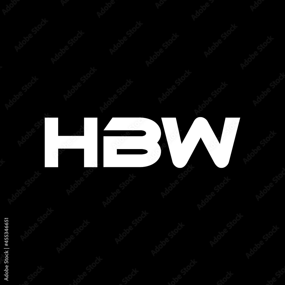 HBW letter logo design with black background in illustrator, vector logo modern alphabet font overlap style. calligraphy designs for logo, Poster, Invitation, etc.