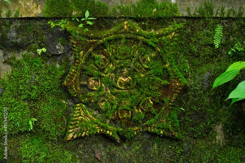 stone pattern in the form of a mossy symbol during the royal era in Indonesia.