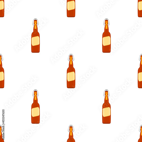 Illustration on theme seamless beer glass bottles with lid for brewery