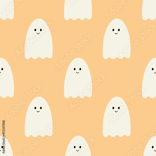 Ghost. Halloween. Pattern seamless. Background. Vector 
