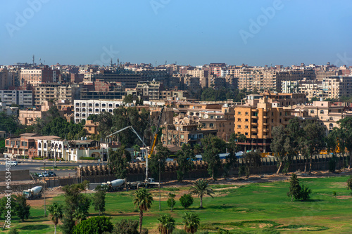 Egypt, view of the city of Cairo from the Giza plateau,