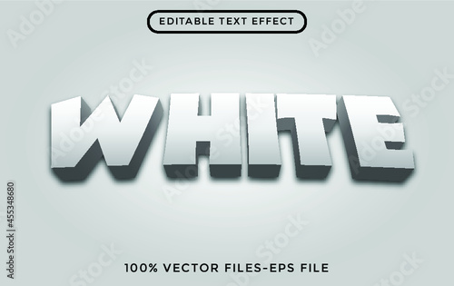 white 3d editable vector text effect Free Vector