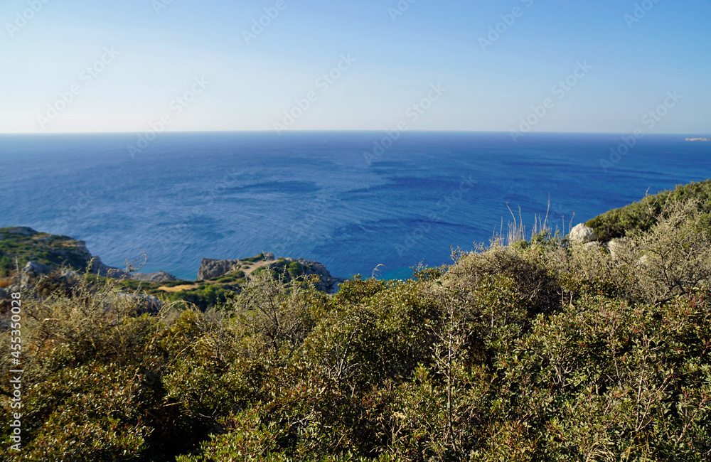 viewpoint over coastline near faliraki