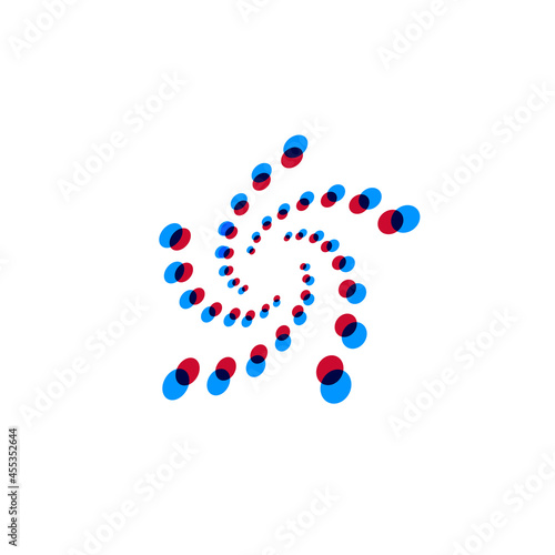 Star logo concept dots color overlay style fireworks twist unusual logotype vector illustration.