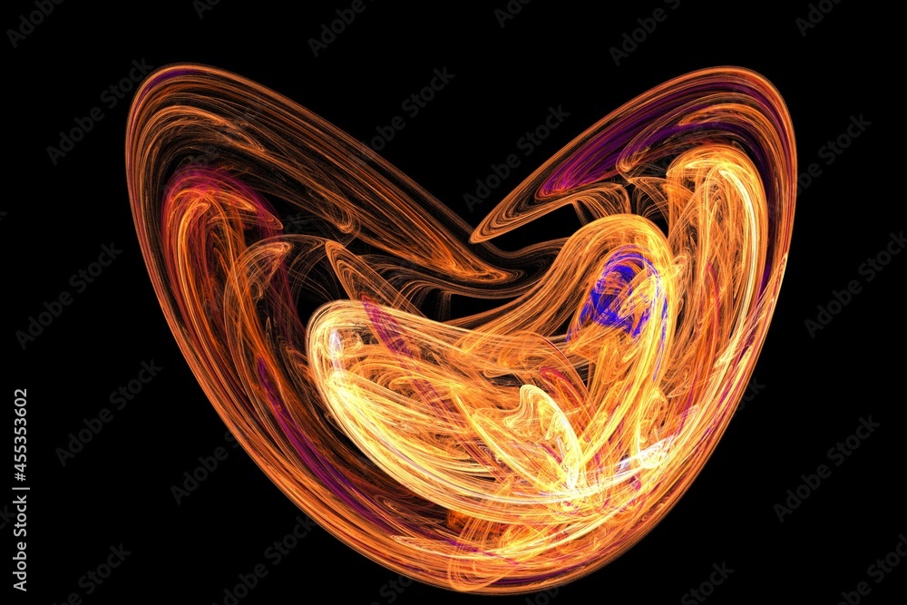 flame orange fractal art abstract background, illustration flame orange fractal art abstract background, illustration