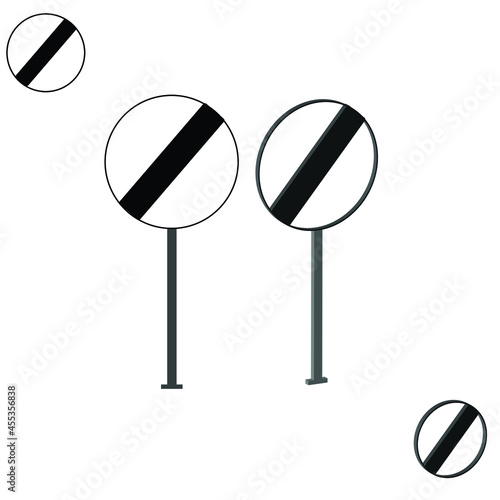 End of all prohibition for moving vehicles, traffic signs 3d
