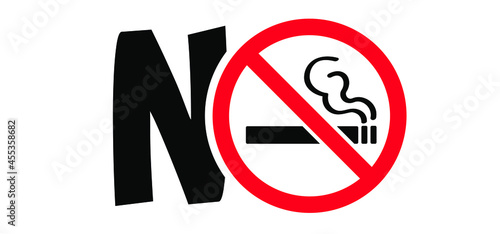 Forbidden no smoking pictogram. Stop, no smoke cigarette tobacco or cigarettes. Smokking signboard. Vector logo. Designated area. No smoking day