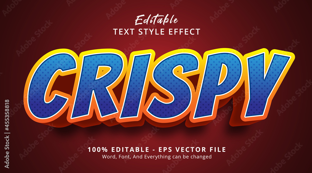 Editable text effect, Crispy text on headline food poster style