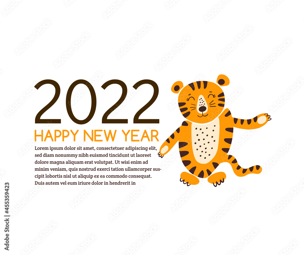 Fototapeta premium Happy new year 2022. Merry Cristman vector illustration