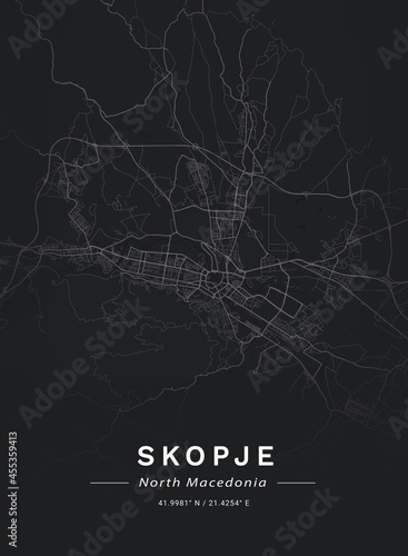 Map of Skopje, North Macedonia