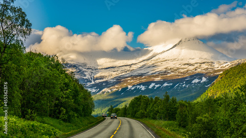 Road view in Bardu, Norway photo