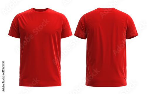 3D HQ Rendered T-shirt. With detailed and Texture. Color [ RED]