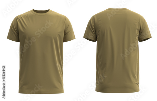 3D HQ Rendered T-shirt. With detailed and Texture. Color [ Olive Oil ]