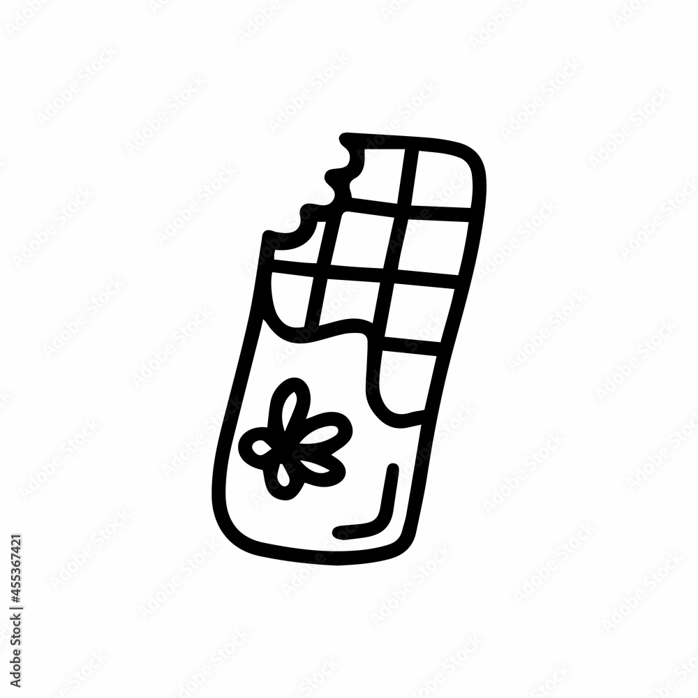 Vector chocolate bar isolated on white background. Funny, cute Illustration for seasonal design, textile, a cafe, decoration kids playroom or greeting card. Hand drawn prints food for a sweet tooth. Vector chocolate bar isolated on white background. Funny, cute Illustration for seasonal design, textile, a cafe, decoration kids playroom or greeting card. Hand drawn prints food for a sweet tooth.