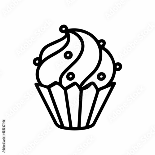Vector cake or muffin isolated on white background. Funny, cute Illustration for seasonal design, textile, a cafe, decoration kids playroom or greeting card. Hand drawn prints and doodle Stay home.