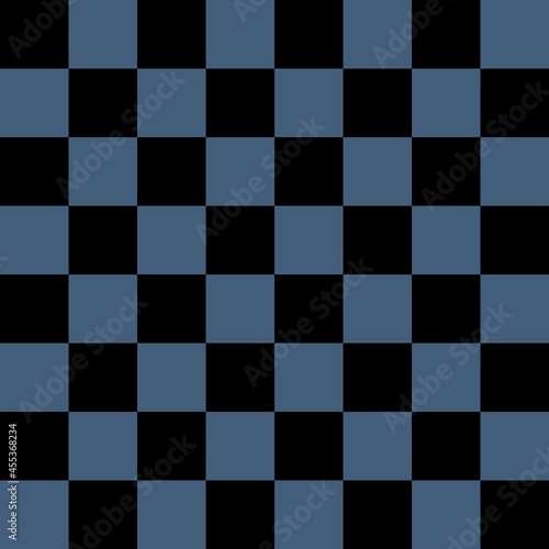 Black and blue checkerboard pattern background. Check pattern designs for decorating wallpaper. Vector background.