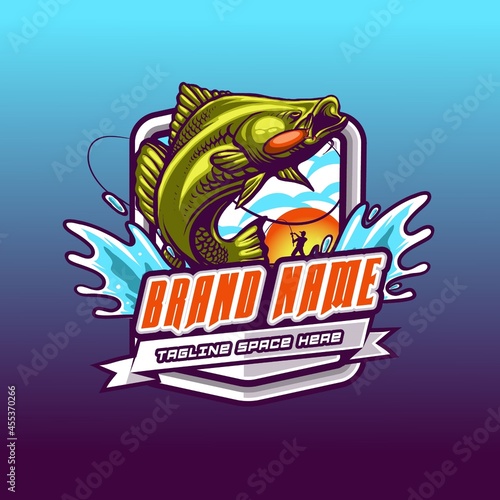 fishing mascot template illustration