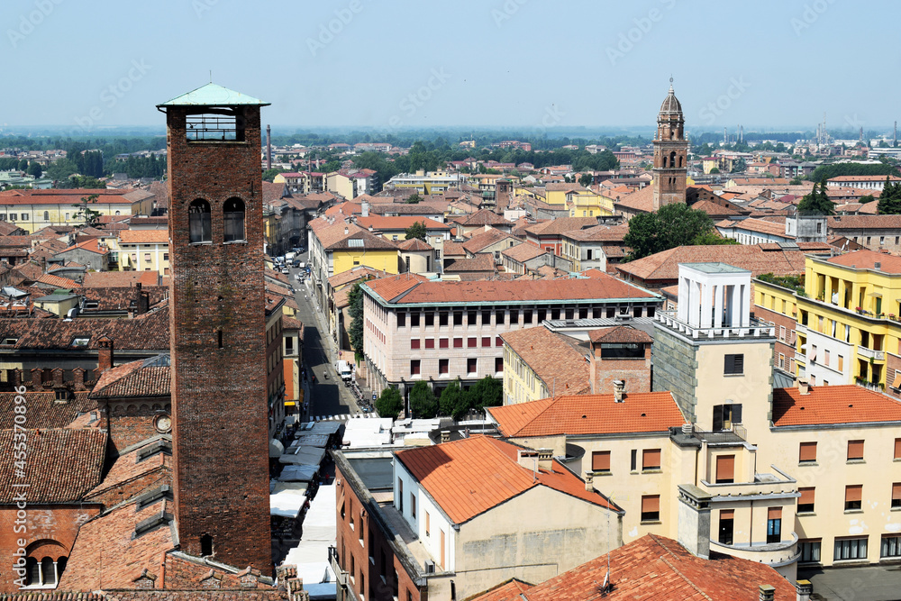The cityscape of Cremona, Italy.