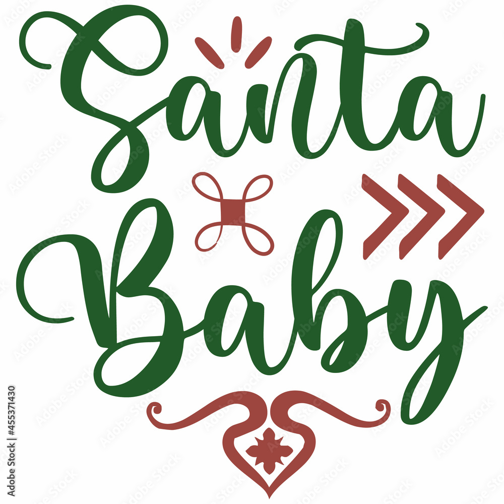 Fototapeta premium Santa Baby SVG Design | Typography | Silhouette | Christmas SVG Cut Files