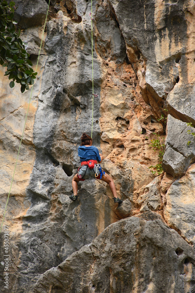 Rock climbing in the Viñales Valley, Cuba