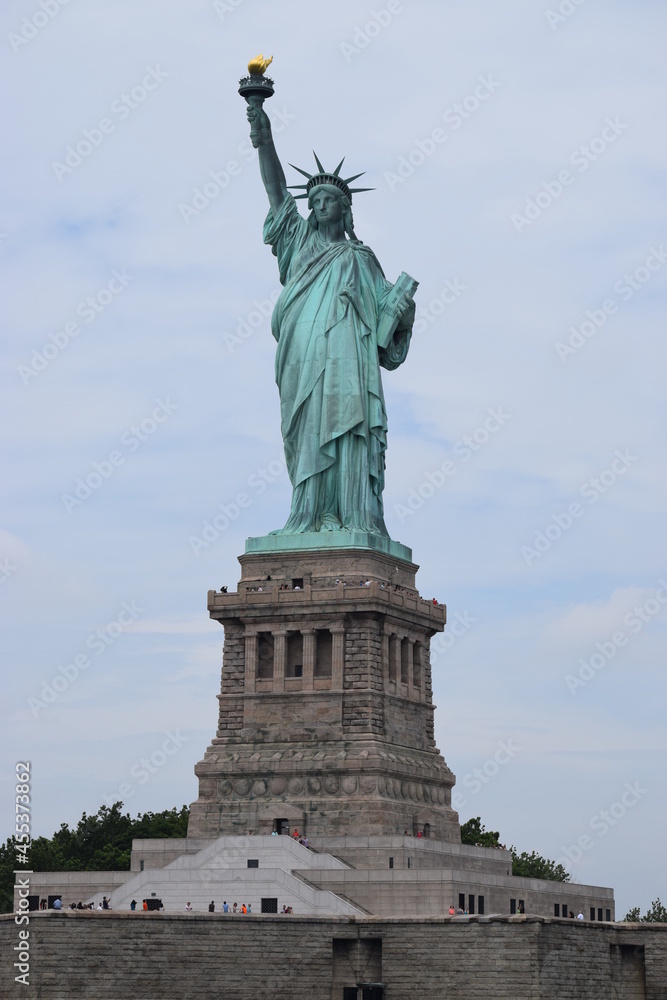 The Statue of Liberty on Liberty Island in New York City, in the United States.