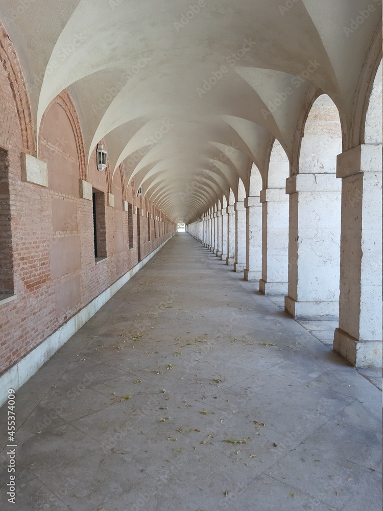 arches of the aranjuez palace in spain 