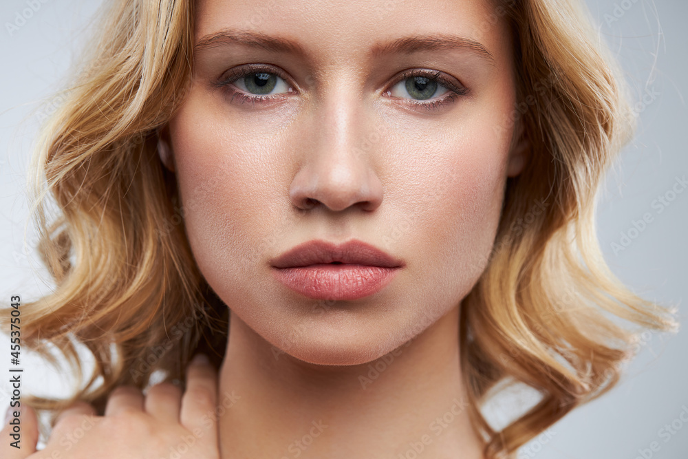 Pretty lady with clear skin posing with no makeup. Pretty lady with clear skin posing with no makeup.