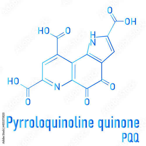Pyrroloquinoline quinone (PQQ) redox cofactor molecule. Skeletal formula.