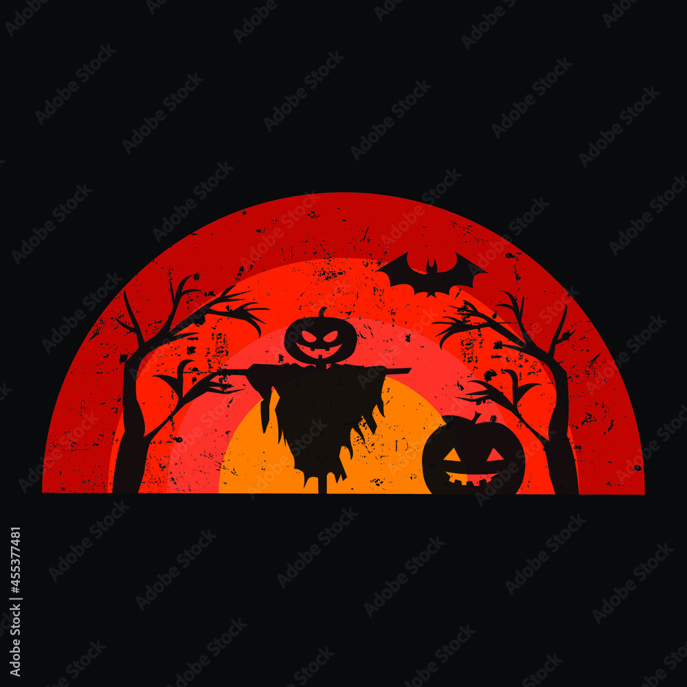 Halloween Vector  Grunge effect Happy Halloween t-shirt design
