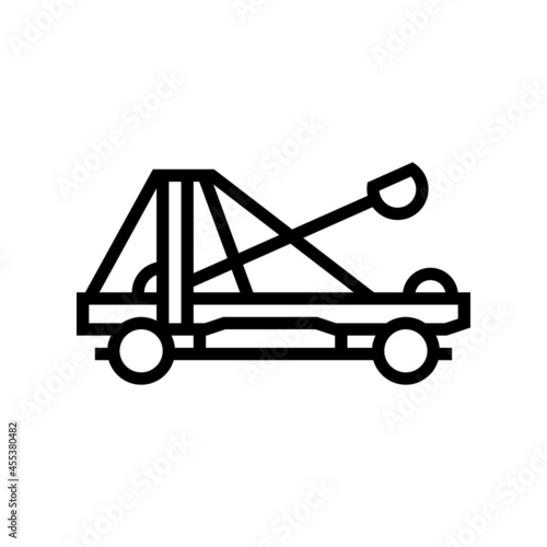 catapult weapon ancient rome line icon vector. catapult weapon ancient rome sign. isolated contour symbol black illustration