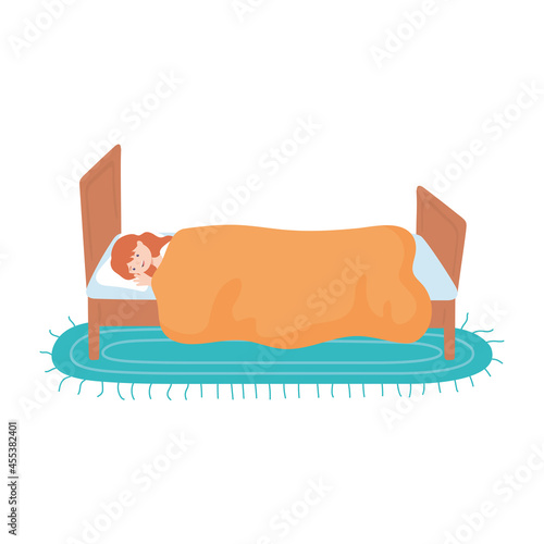 girl resting in the bed