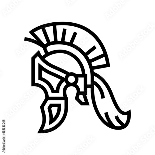 legionary helmet ancient rome line icon vector. legionary helmet ancient rome sign. isolated contour symbol black illustration