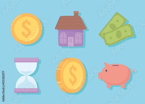 saving money icon set