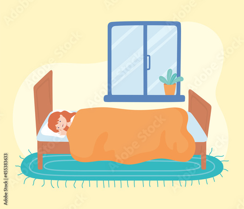 girl lying on the bed