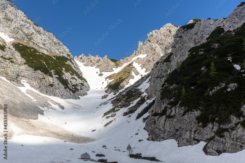 landscape high in the mountains beautiful winter view