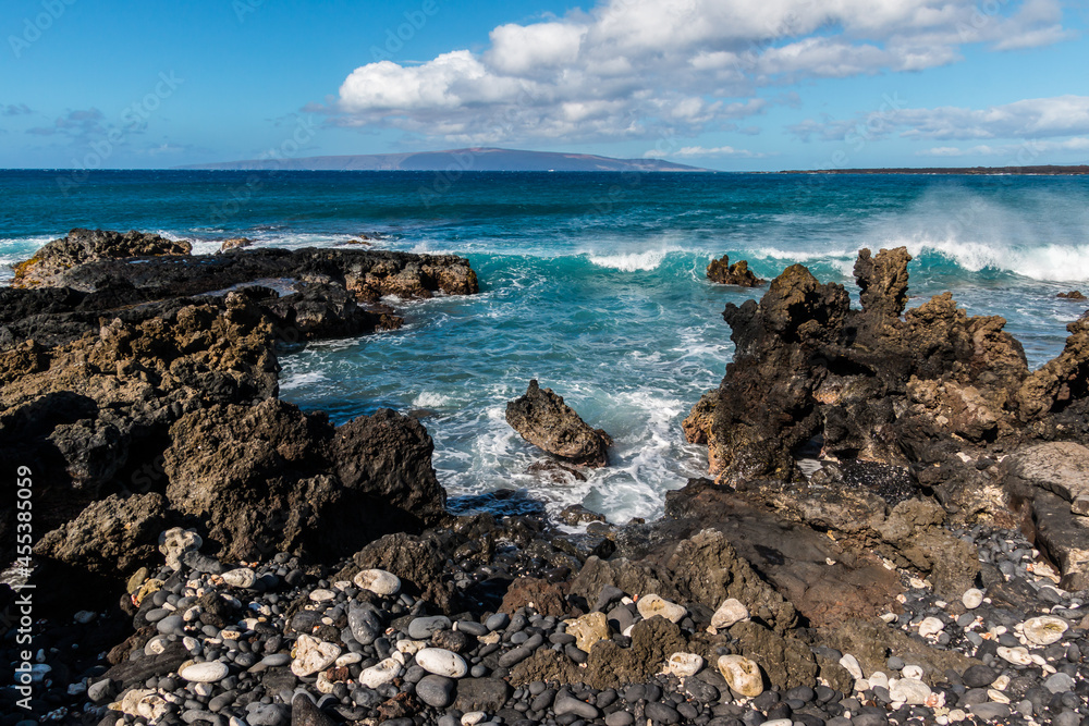 Kanaio Beach And The Blue Waters Of La Perouse Bay, Makena-La Perouse State Park, Maui, Hawaii, USA