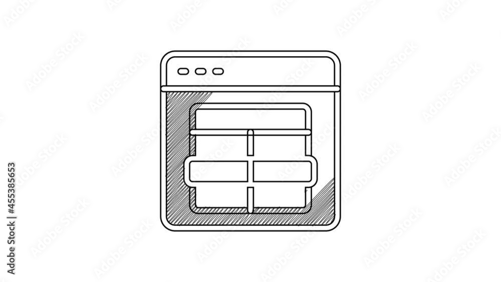 Black line MySQL code icon isolated on white background. HTML Code symbol for your web site design. 4K Video motion graphic animation Black line MySQL code icon isolated on white background. HTML Code symbol for your web site design. 4K Video motion graphic animation