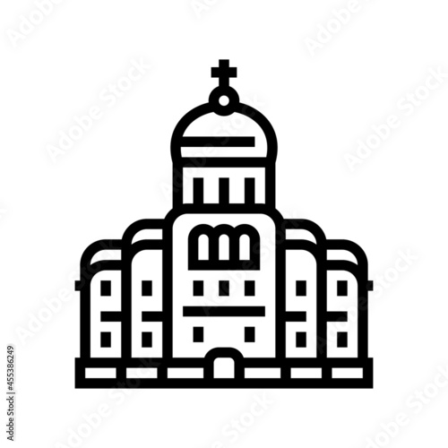 church or monastery christianity building line icon vector. church or monastery christianity building sign. isolated contour symbol black illustration
