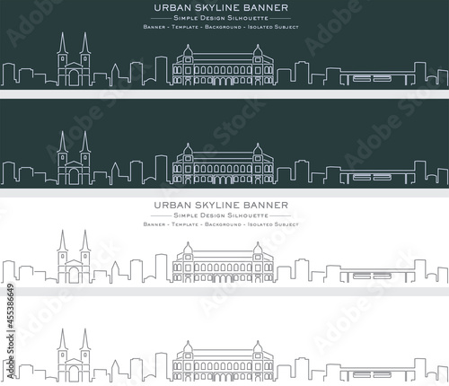 Wuppertal Single Line Skyline Profile Banner photo